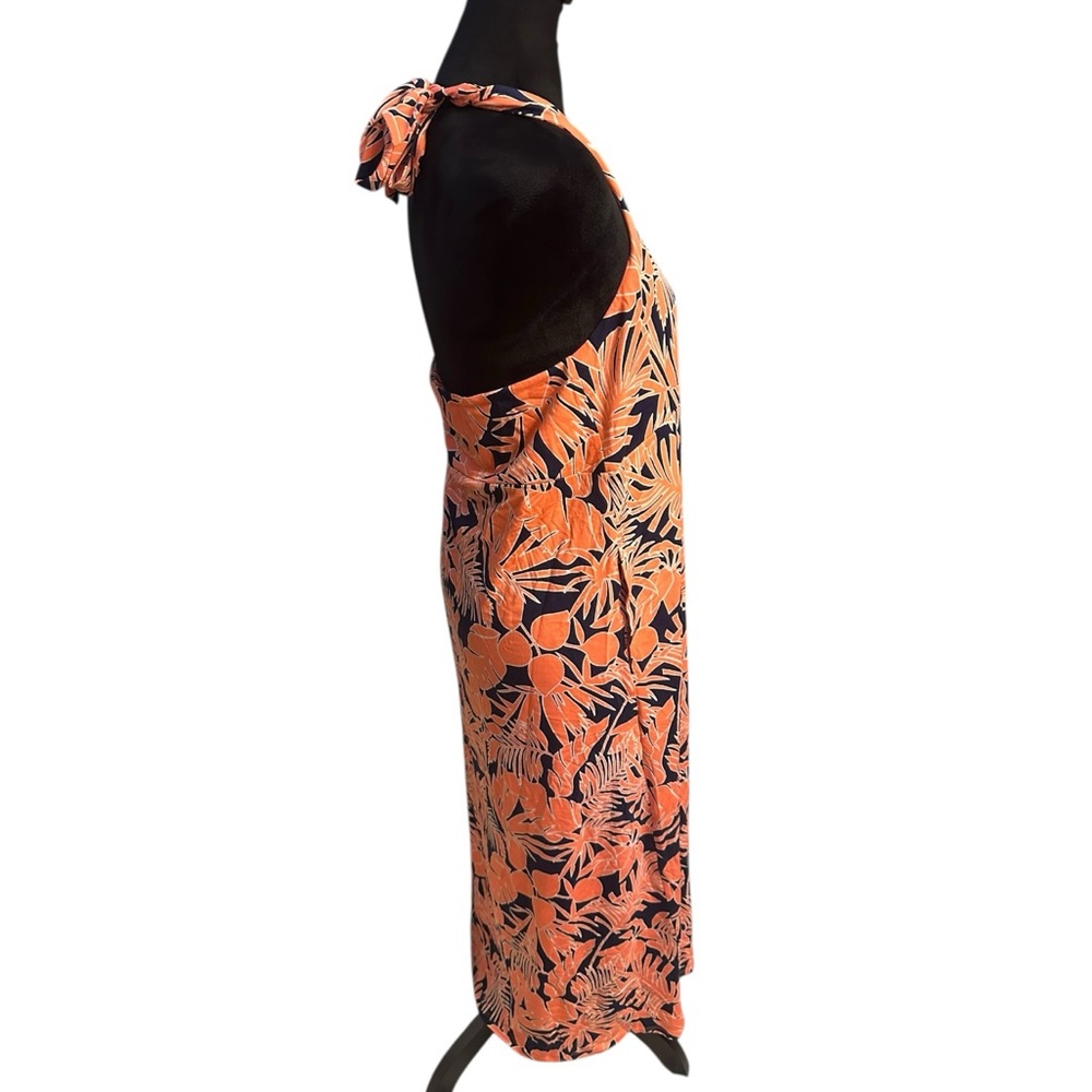 Lands’ End Halter Maxi Dress Women’s L NWT Tropical Floral Open Back Tencel - Picture 3 of 12